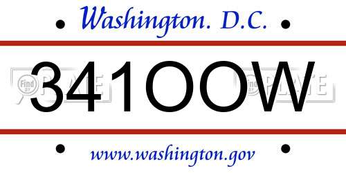 341OOW District Of Columbia License Plate