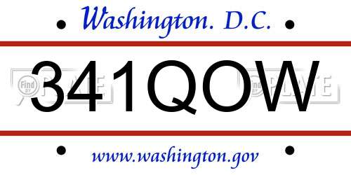 341QOW District Of Columbia License Plate