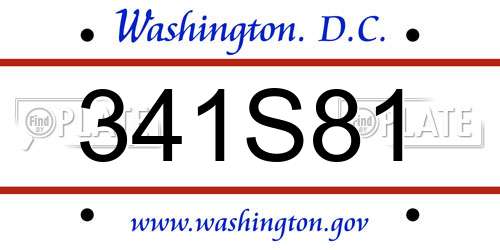 341S81 District Of Columbia License Plate