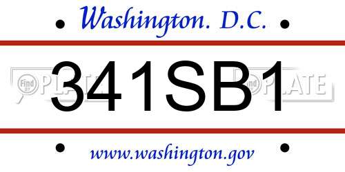 341SB1 District Of Columbia License Plate