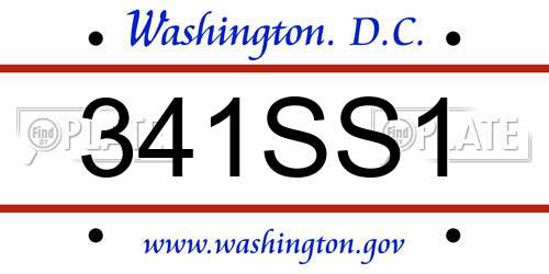 341SS1 District Of Columbia License Plate