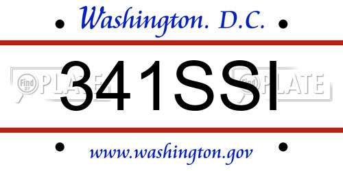 341SSI District Of Columbia License Plate