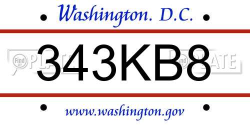 343KB8 District Of Columbia License Plate