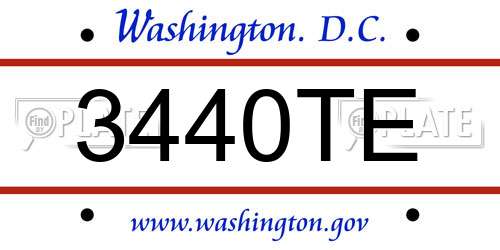 3440TE District Of Columbia License Plate