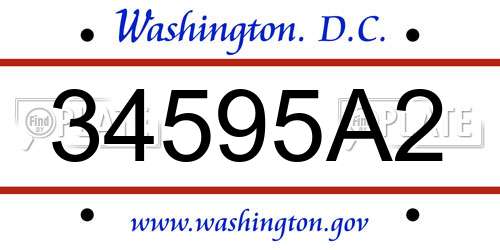 34595A2 District Of Columbia License Plate