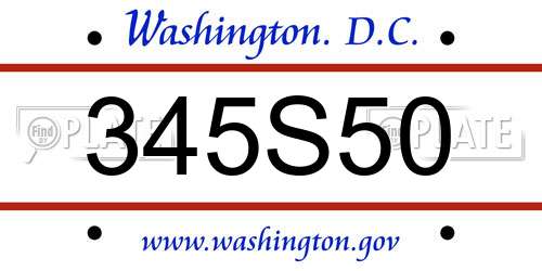 345S50 District Of Columbia License Plate