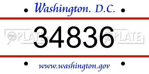 34836 District Of Columbia License Plate