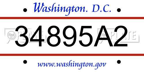 34895A2 District Of Columbia License Plate
