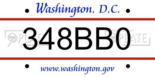 348BB0 District Of Columbia License Plate