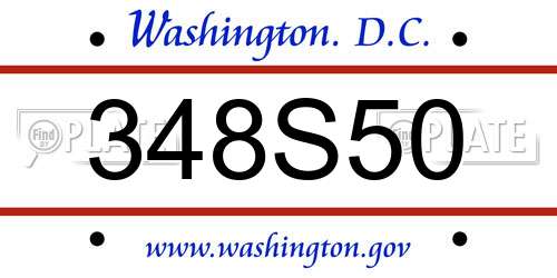348S50 District Of Columbia License Plate