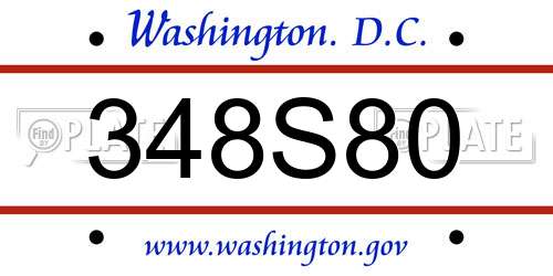348S80 District Of Columbia License Plate