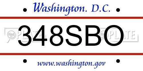 348SBO District Of Columbia License Plate