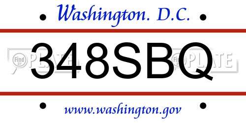 348SBQ District Of Columbia License Plate