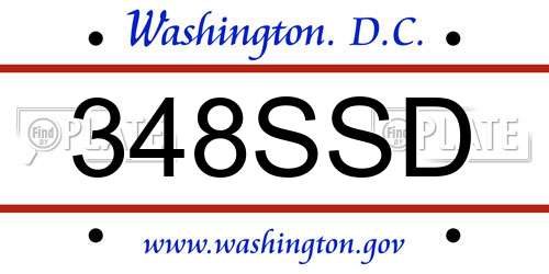 348SSD District Of Columbia License Plate