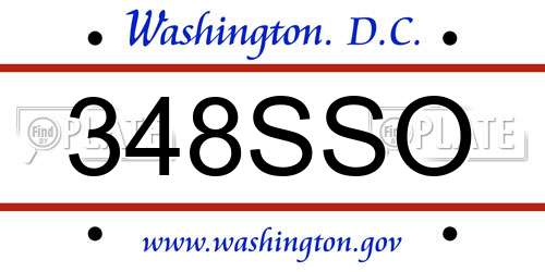 348SSO District Of Columbia License Plate