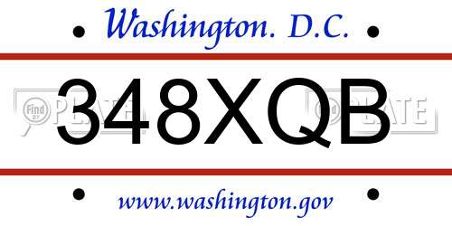 348XQB District Of Columbia License Plate