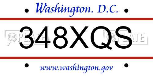 348XQS District Of Columbia License Plate