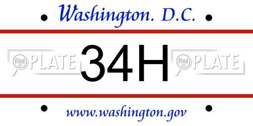 34H District Of Columbia License Plate