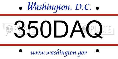 350DAQ District Of Columbia License Plate