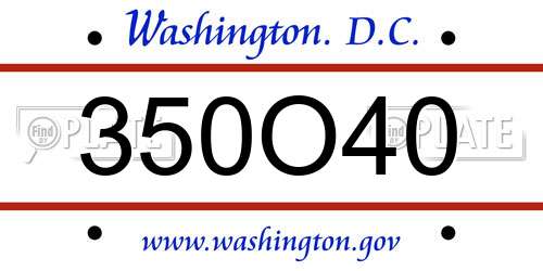 350O40 District Of Columbia License Plate