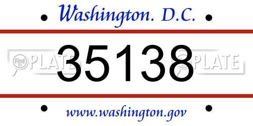 35138 District Of Columbia License Plate