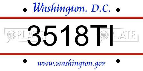 3518TI District Of Columbia License Plate