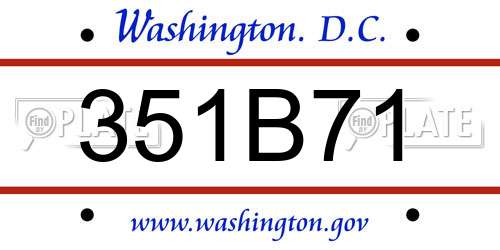 351B71 District Of Columbia License Plate
