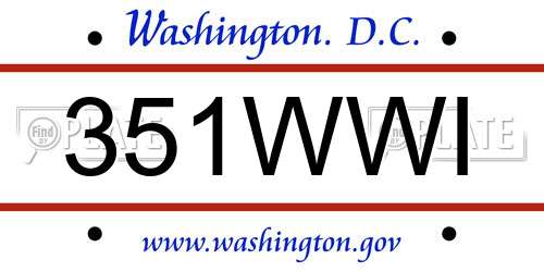 351WWI District Of Columbia License Plate