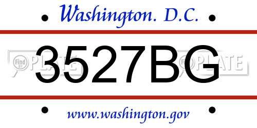 3527BG District Of Columbia License Plate
