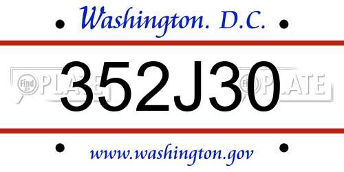 352J30 District Of Columbia License Plate