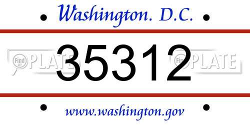 35312 District Of Columbia License Plate