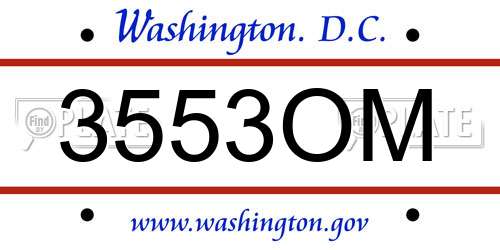 3553OM District Of Columbia License Plate