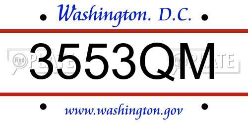 3553QM District Of Columbia License Plate