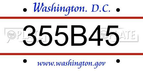 355B45 District Of Columbia License Plate