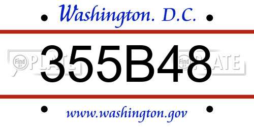 355B48 District Of Columbia License Plate
