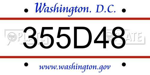 355D48 District Of Columbia License Plate