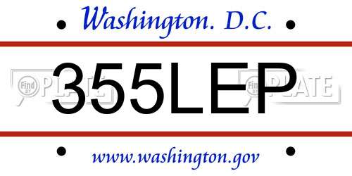 355LEP District Of Columbia License Plate