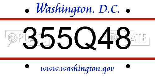 355Q48 District Of Columbia License Plate