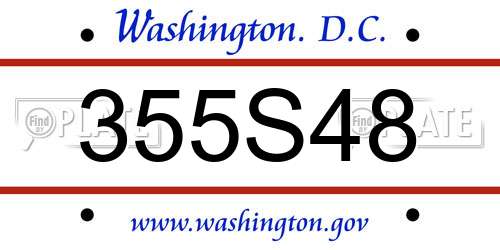 355S48 District Of Columbia License Plate