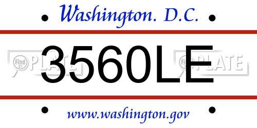 3560LE District Of Columbia License Plate