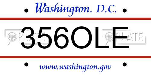 356OLE District Of Columbia License Plate