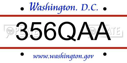 356QAA District Of Columbia License Plate