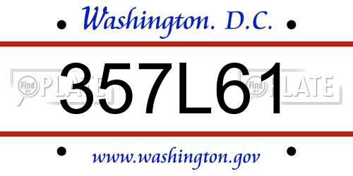 357L61 District Of Columbia License Plate