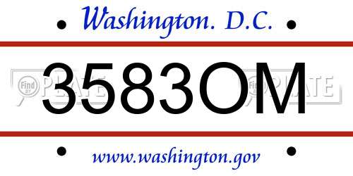 3583OM District Of Columbia License Plate