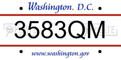 3583QM District Of Columbia License Plate