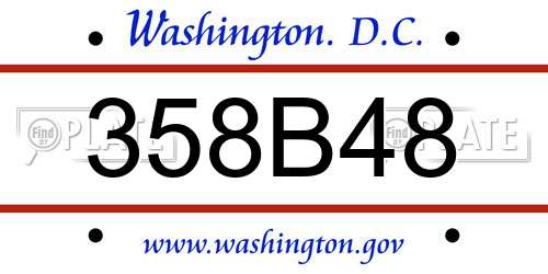358B48 District Of Columbia License Plate