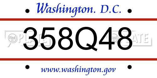 358Q48 District Of Columbia License Plate