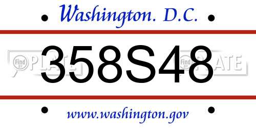 358S48 District Of Columbia License Plate