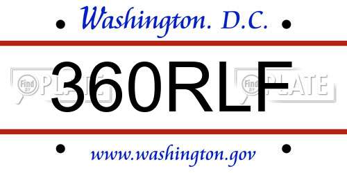 360RLF District Of Columbia License Plate