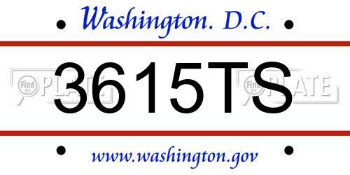 3615TS District Of Columbia License Plate